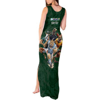 Custom Rugby Southern Hemisphere Tank Maxi Dress Argentina AUNZ South Africa Mascot Green LT9 - Polynesian Pride