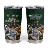 Custom Rugby Southern Hemisphere Tumbler Cup Argentina AUNZ South Africa Mascot Green LT9 Green - Polynesian Pride