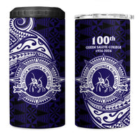 Tonga Queen Salote College 100th Years 4 in 1 Can Cooler Tumbler Est 1926 Tongan Ngatu Tapa LT9 One Size: 16 oz Blue - Polynesian Pride