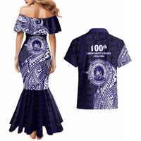 Tonga Queen Salote College 100th Years Couples Matching Mermaid Dress and Hawaiian Shirt Est 1926 Tongan Ngatu Tapa LT9 - Polynesian Pride