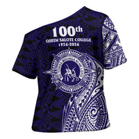 Tonga Queen Salote College 100th Years Cross Shoulder Shirt Est 1926 Tongan Ngatu Tapa LT9 - Polynesian Pride