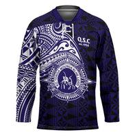 Tonga Queen Salote College 100th Years Hockey Jersey Est 1926 Tongan Ngatu Tapa LT9 Unisex Blue - Polynesian Pride