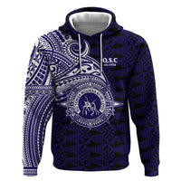 Tonga Queen Salote College 100th Years Hoodie Est 1926 Tongan Ngatu Tapa LT9 Pullover Hoodie Blue - Polynesian Pride