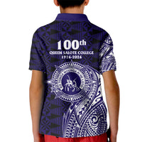 Tonga Queen Salote College 100th Years Kid Polo Shirt Est 1926 Tongan Ngatu Tapa LT9 - Polynesian Pride