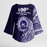 Tonga Queen Salote College 100th Years Kimono Sleeve Blouse Est 1926 Tongan Ngatu Tapa LT9 - Polynesian Pride