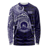 Tonga Queen Salote College 100th Years Long Sleeve Shirt Est 1926 Tongan Ngatu Tapa LT9 Unisex Blue - Polynesian Pride