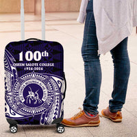 Tonga Queen Salote College 100th Years Luggage Cover Est 1926 Tongan Ngatu Tapa LT9 Blue - Polynesian Pride