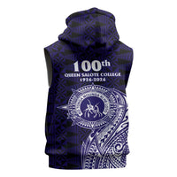 Tonga Queen Salote College 100th Years Sleeveless Hoodie Est 1926 Tongan Ngatu Tapa LT9 - Polynesian Pride