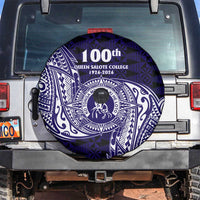 Tonga Queen Salote College 100th Years Spare Tire Cover Est 1926 Tongan Ngatu Tapa LT9 Blue - Polynesian Pride