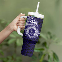 Tonga Queen Salote College 100th Years Tumbler With Handle Est 1926 Tongan Ngatu Tapa LT9 - Polynesian Pride