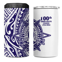 Tonga Queen Salote College 100th Years 4 in 1 Can Cooler Tumbler White Tonga Kupesi Uniquely Pacific Art LT9 One Size: 16 oz White - Polynesian Pride