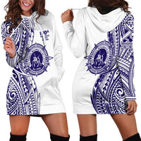 Tonga Queen Salote College 100th Years Hoodie Dress White Tonga Kupesi Uniquely Pacific Art LT9 - Polynesian Pride