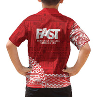 Samoa FAST Family Matching Off The Shoulder Long Sleeve Dress and Hawaiian Shirt Samoan Motif Patterns LT9 - Polynesian Pride
