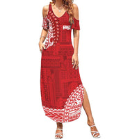 Samoa FAST Family Matching Summer Maxi Dress and Hawaiian Shirt Samoan Motif Patterns - Polynesian Pride