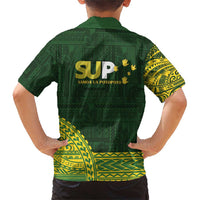 Samoa SUP Family Matching Short Sleeve Bodycon Dress and Hawaiian Shirt Samoan Motif Patterns LT9 - Polynesian Pride