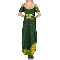 Samoa SUP Family Matching Summer Maxi Dress and Hawaiian Shirt Samoan Motif Patterns - Polynesian Pride