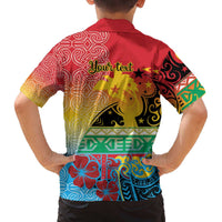 Personalised Torba PNG Day Family Matching Off The Shoulder Long Sleeve Dress and Hawaiian Shirt Oro Tapa Pattern LT9 - Polynesian Pride