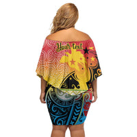 Personalised Torba PNG Day Family Matching Off Shoulder Short Dress and Hawaiian Shirt Oro Tapa Pattern LT9 - Polynesian Pride