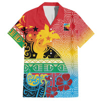 Personalised Torba PNG Day Family Matching Summer Maxi Dress and Hawaiian Shirt Oro Tapa Pattern LT9 Dad's Shirt - Short Sleeve Green - Polynesian Pride
