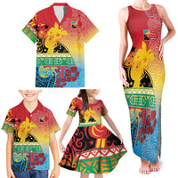 Personalised Torba PNG Day Family Matching Tank Maxi Dress and Hawaiian Shirt Oro Tapa Pattern LT9 - Polynesian Pride