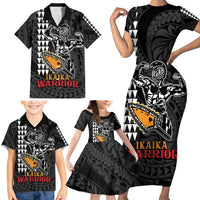 Aloha Spirit Ikaika Warrior Helmet Family Matching Short Sleeve Bodycon Dress and Hawaiian Shirt LT9 - Polynesian Pride