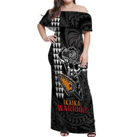 Aloha Spirit Ikaika Warrior Helmet Off Shoulder Maxi Dress