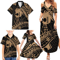Ikaika Hawaiian Mythic Koa Tribal Warrior Family Matching Summer Maxi Dress and Hawaiian Shirt LT9 - Polynesian Pride