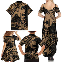 Ikaika Hawaiian Mythic Koa Tribal Warrior Family Matching Summer Maxi Dress and Hawaiian Shirt LT9 - Polynesian Pride