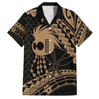 Ikaika Hawaiian Mythic Koa Tribal Warrior Family Matching Summer Maxi Dress and Hawaiian Shirt LT9 Dad's Shirt - Short Sleeve Gold - Polynesian Pride