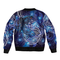 North Island Kokako and South Island Kokako Bomber Jacket New Zealand Native Bird with Galaxy Vibe LT9 - Polynesian Pride