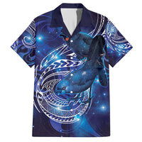 North Island Kokako and South Island Kokako Hawaiian Shirt New Zealand Native Bird with Galaxy Vibe LT9 Galaxy - Polynesian Pride