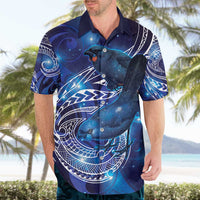 North Island Kokako and South Island Kokako Hawaiian Shirt New Zealand Native Bird with Galaxy Vibe LT9 - Polynesian Pride