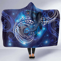 North Island Kokako and South Island Kokako Hooded Blanket New Zealand Native Bird with Galaxy Vibe LT9 One Size Galaxy - Polynesian Pride