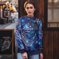 North Island Kokako and South Island Kokako Ugly Christmas Sweater New Zealand Native Bird with Galaxy Vibe LT9 - Polynesian Pride