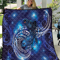 North Island Kokako and South Island Kokako Quilt New Zealand Native Bird with Galaxy Vibe LT9 Galaxy - Polynesian Pride