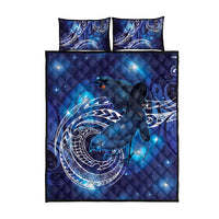 North Island Kokako and South Island Kokako Quilt Bed Set New Zealand Native Bird with Galaxy Vibe LT9 - Polynesian Pride