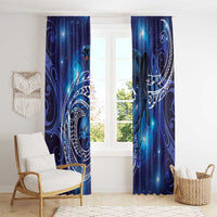 North Island Kokako and South Island Kokako Window Curtain New Zealand Native Bird with Galaxy Vibe LT9 - Polynesian Pride