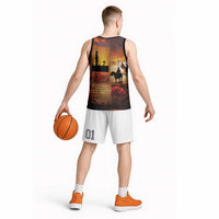 ANZAC Day Film Reel Lest We Forget Basketball Jersey Australia NZ Memorial