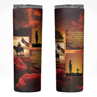 ANZAC Day Film Reel Lest We Forget Skinny Tumbler Australia NZ Memorial LT9 Red - Polynesian Pride