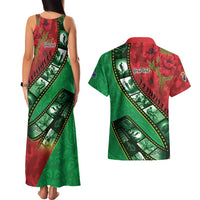 Personalised Cook Islands ANZAC 1915-2026 Filmstrip Couples Matching Tank Maxi Dress and Hawaiian Shirt Lest We Forget 25 April LT9 - Polynesian Pride