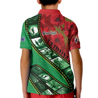 Personalised Cook Islands ANZAC 1915-2026 Filmstrip Kid Polo Shirt Lest We Forget 25 April LT9 - Polynesian Pride
