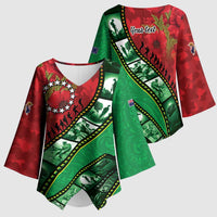 Personalised Cook Islands ANZAC 1915-2026 Filmstrip Kimono Sleeve Blouse Lest We Forget 25 April LT9 - Polynesian Pride