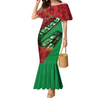 Personalised Cook Islands ANZAC 1915-2026 Filmstrip Mermaid Dress Lest We Forget 25 April LT9 Women Green - Polynesian Pride
