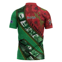 Personalised Cook Islands ANZAC 1915-2026 Filmstrip Zipper Polo Shirt Lest We Forget 25 April LT9 - Polynesian Pride