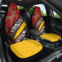 Personalised Niue ANZAC 1915-2026 Filmstrip Car Seat Cover Lest We Forget 25 April LT9 One Size Gold - Polynesian Pride