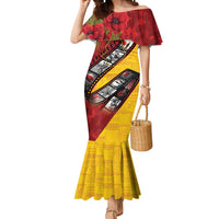 Personalised Niue ANZAC 1915-2026 Filmstrip Mermaid Dress Lest We Forget 25 April LT9 Women Gold - Polynesian Pride