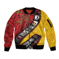 Personalised Niue ANZAC 1915-2026 Filmstrip Sleeve Zip Bomber Jacket Lest We Forget 25 April