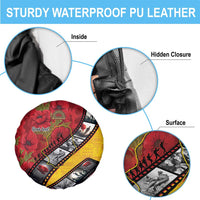 Personalised Niue ANZAC 1915-2026 Filmstrip Spare Tire Cover Lest We Forget 25 April LT9 - Polynesian Pride