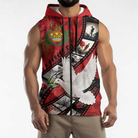 Personalised Tonga ANZAC 1915-2026 Filmstrip Sleeveless Zip Hoodie Lest We Forget 25 April LT9 - Polynesian Pride