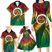 Personalised Vanuatu Yumi 44th Indipendens Dei Family Matching Long Sleeve Bodycon Dress and Hawaiian Shirt Vanuatuan Broad Tusk with Polynesian Tribal LT9 - Polynesian Pride